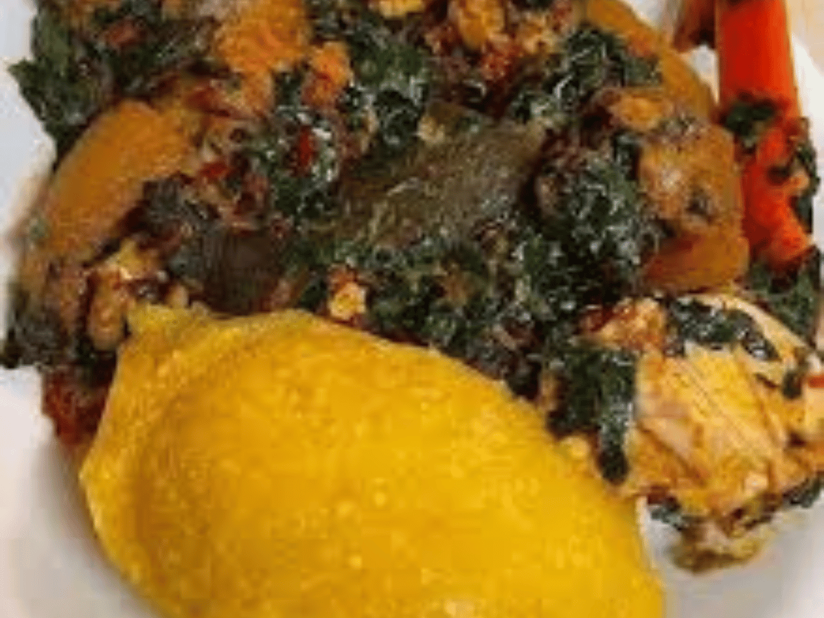 Red Eba with Edikaikong